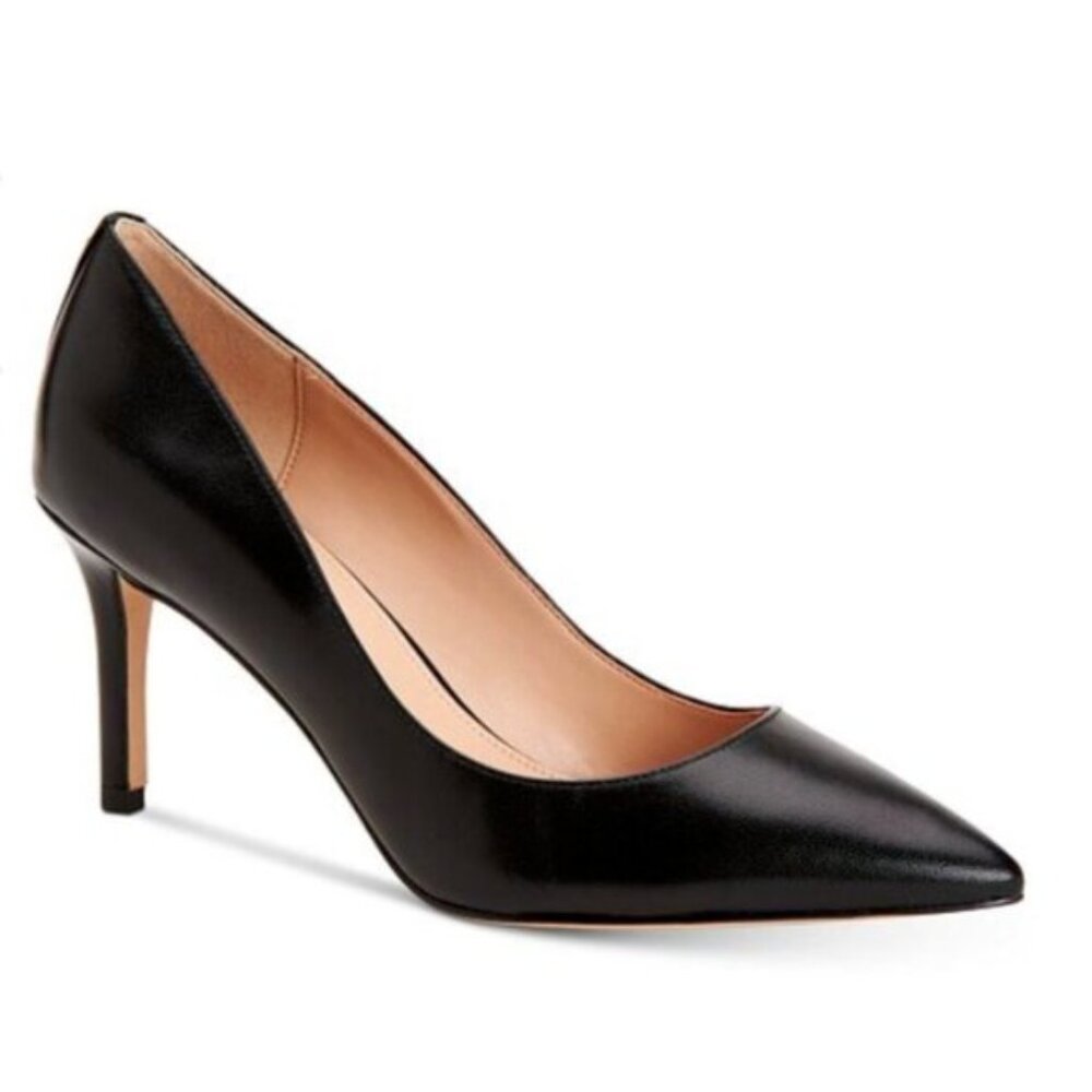 BCBGeneration Marci Kidskin Pointed Toe Classic Pumps Heel Black Leather Sz 9